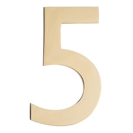 Architectural Mailboxes Brass 5 inch Floating House Number Polished Brass 5 3585PB-5